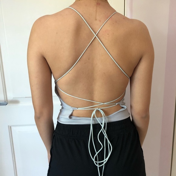 square cut lace up back bodysuit - Picture 8 of 8